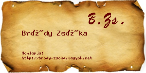 Bródy Zsóka névjegykártya
